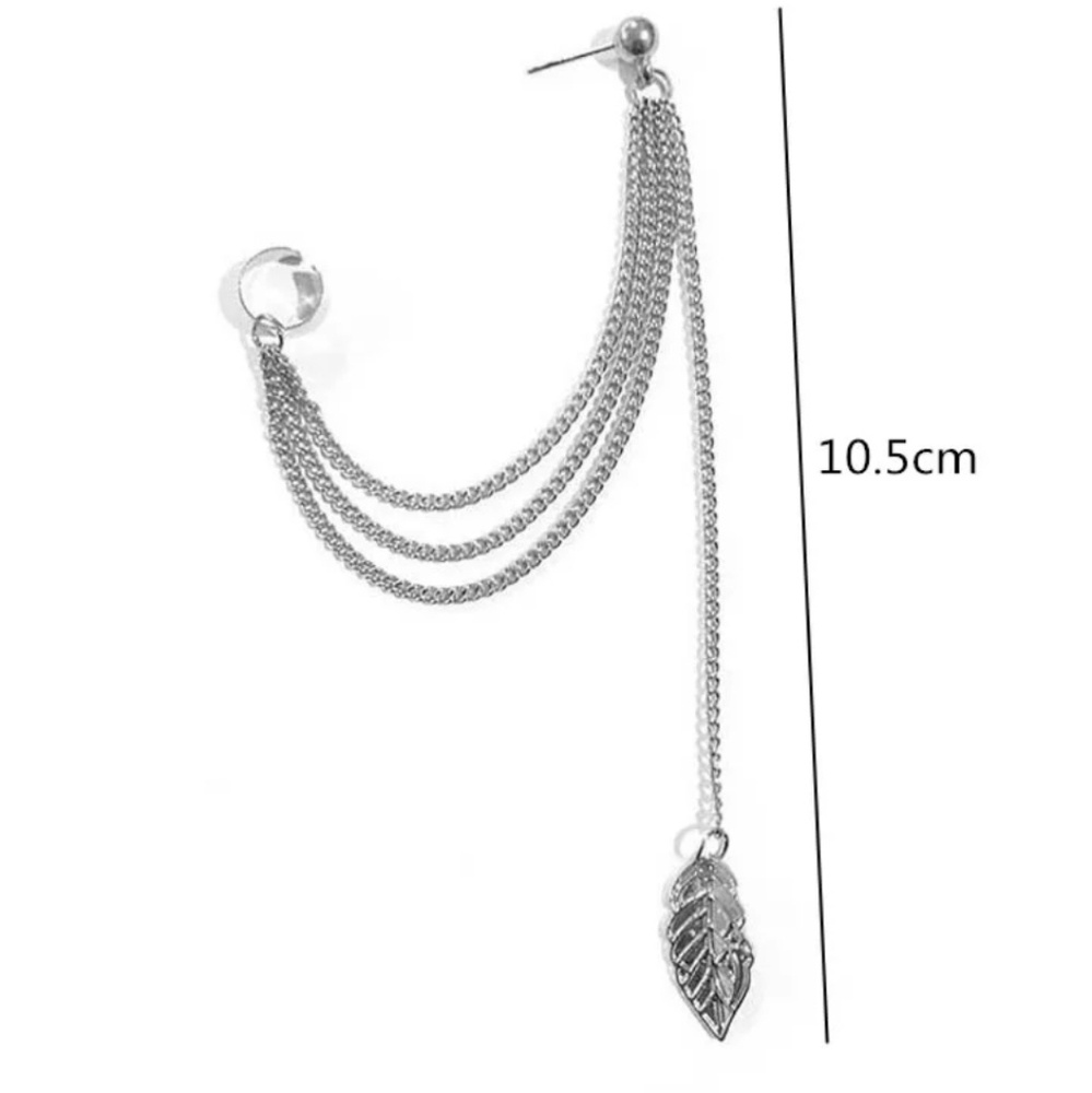 ☆Cindy☆ Feather Chain and Cuff Earring - Picture 4 of 4